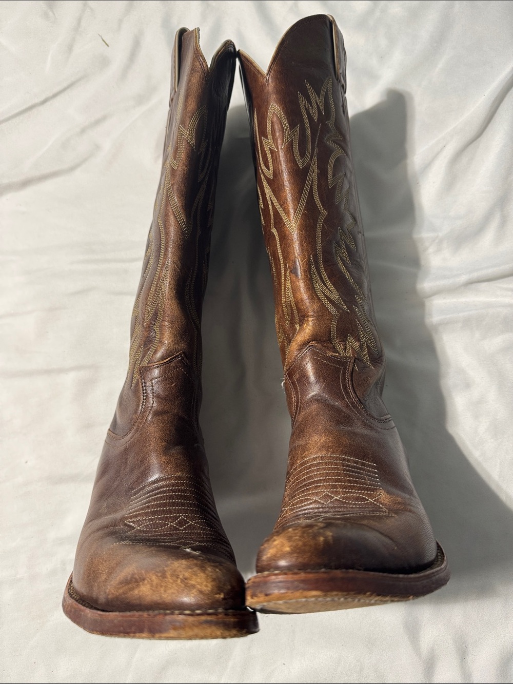 Justin Cowboy Boots Women’s 6B Brown Leather Western Embroidered Rodeo Boho - Picture 7 of 12
